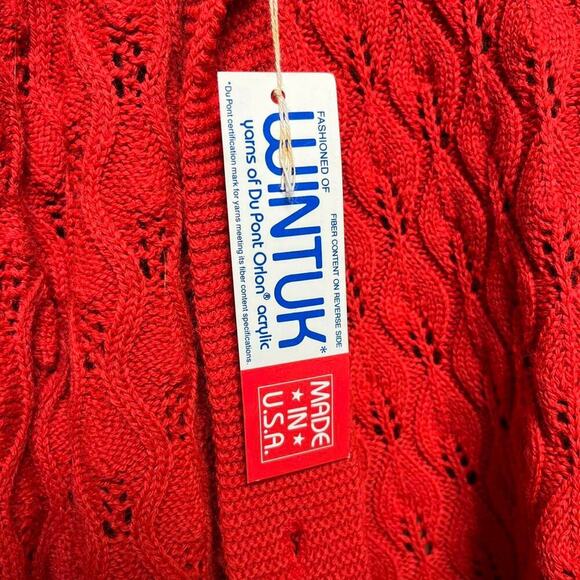 Deadstock 1960s knit cardigan Red Women's Medium - Picture 3 of 8